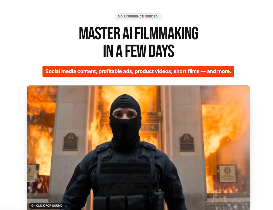 AI Film Mastery Academy – Master AI Filmmaking In A Few Days + Prompt Vault